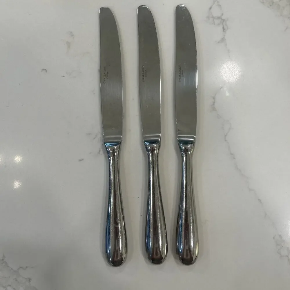 Wallace‎ Dinner Knives Continental Classic Stainless Flatware Replacements 3 PC